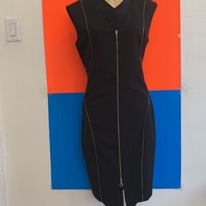 Calvin Klein Black Dress with Gold Zipper